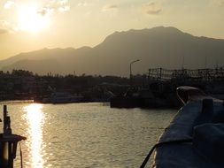 sunset over the pier