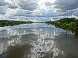 peaceful water of vistula river