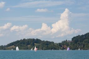 sailboats on a lake in upper bavaria