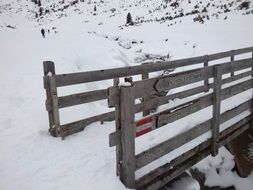 Pedestrian bridge in the snow