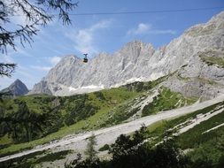 Distant view of the mountain dachstein in austria