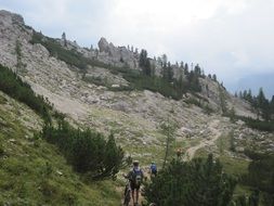 Cyclists in the mountains in Italy