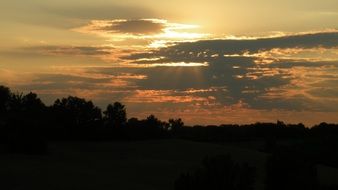 Beautiful Landscape under the colorful sunset
