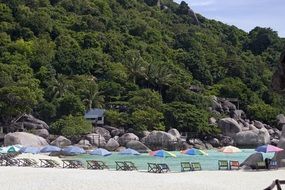 panoramic view of a cozy beach in the lagoon