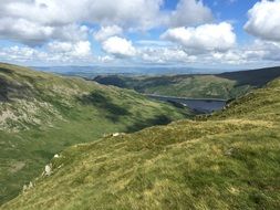 beautiful panorama of a mountain lake in England