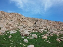 stony formations on mountain side, iran, alvanaq