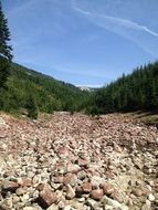 Lots of stones on a mountain