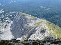 panoramic view of the alpine mountains under the clouds