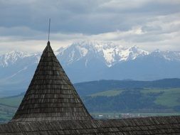 landscape of snowy mountain peaks in Slovakia