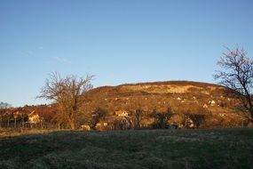 Sunny hill summer landscape