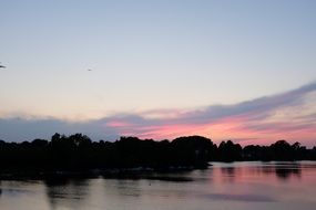 amazing sunset colors on the lake