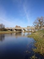 landscape of bridge on the river in the park