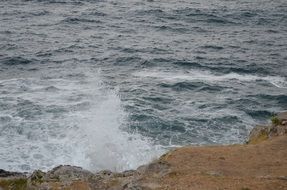 water near the rocky shore