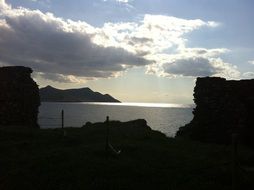 evening sky over the coast of Greece