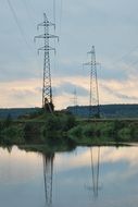 Reflection in the water in evening