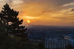 morning sky with beautiful clouds above the city