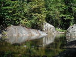 walking in the mountain river