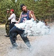 people near smoke