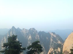 scenic cliff view in haze