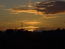 afterglow of sunset in the evening sky