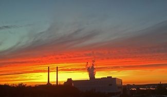 colorful evening sky at sunset