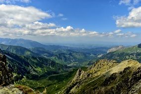 top view of amazing mountains of Tatry Slovakia