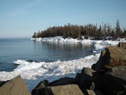 Snowy river bank
