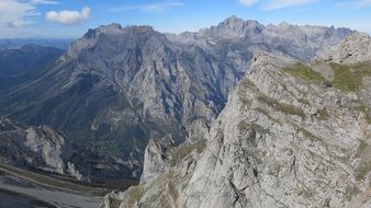 Beautiful Rocky Picos de Europa mountains in Spain, Europe