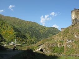 landscape of green mountain in Georgia