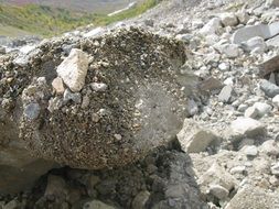 large and small stones in the canyon