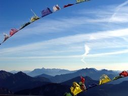 Flags on the mountain dent d'oche