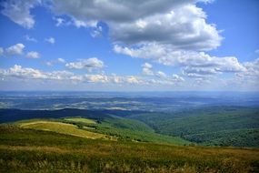 panoramic view of the bieszczady mountains in poland