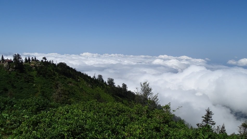 cumulus over the tops of mountains in Georgia