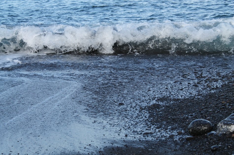 swirling waves on the sea