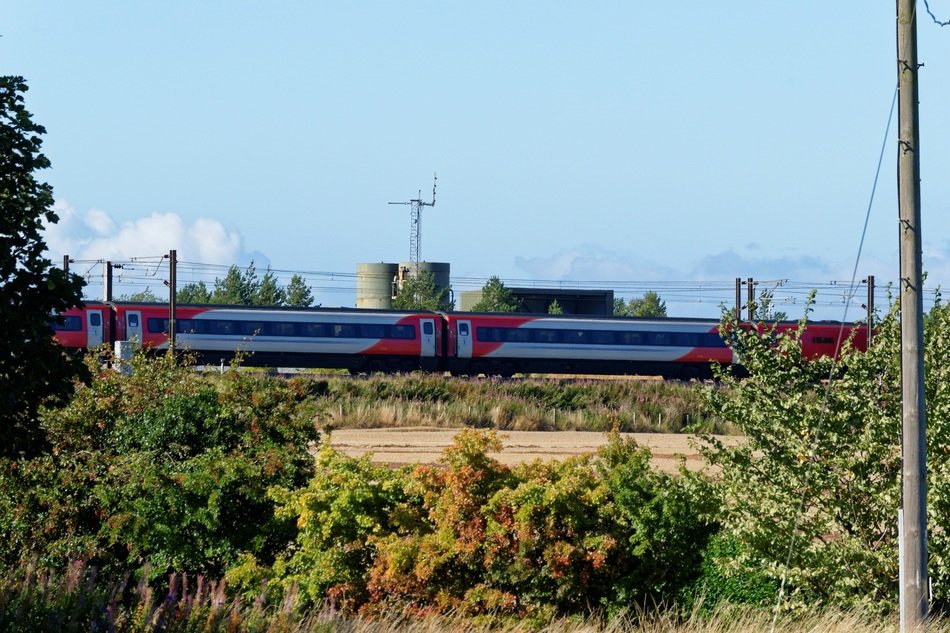 high speed train on the railroad