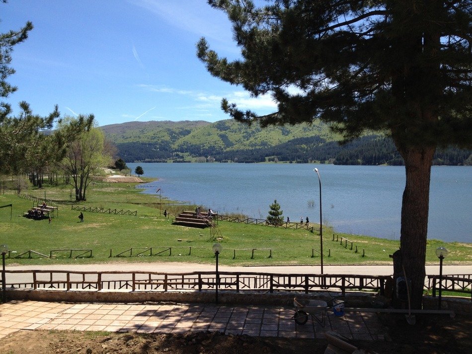 walkways and benches in a National park in Italy, sila