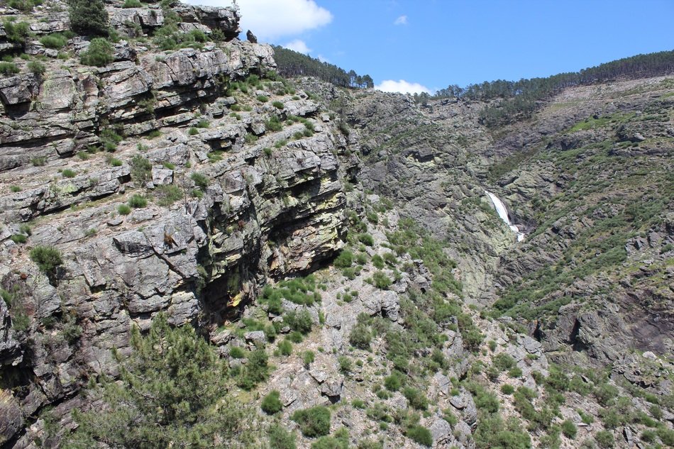 panorama of a waterfall in the mountains in the national park