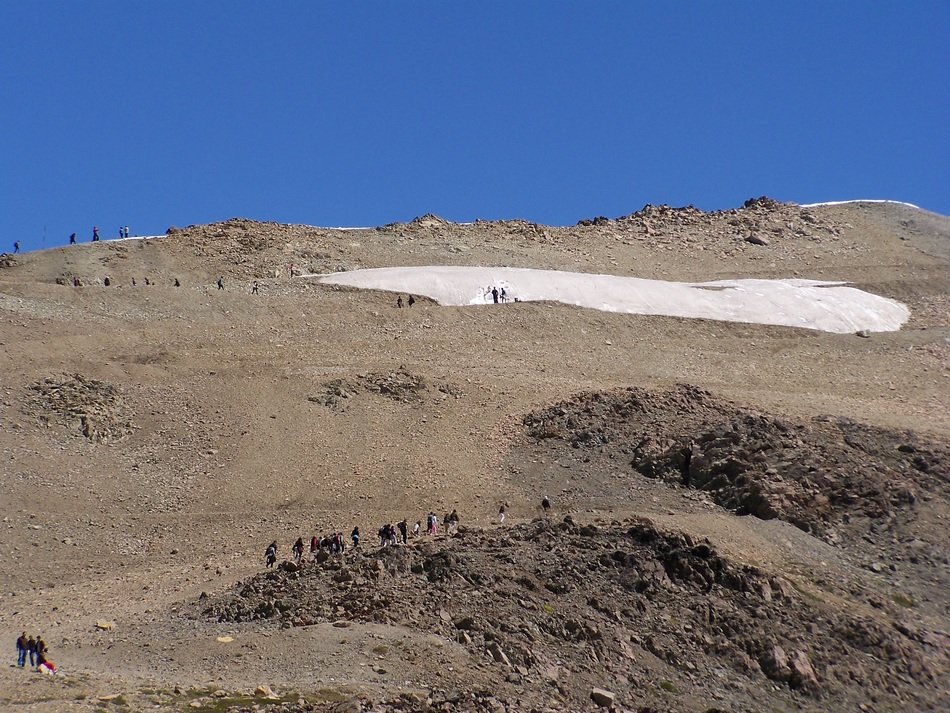 Beautiful mountain landscape with the people