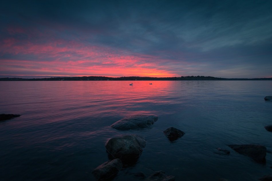 purple sunset on the ocean