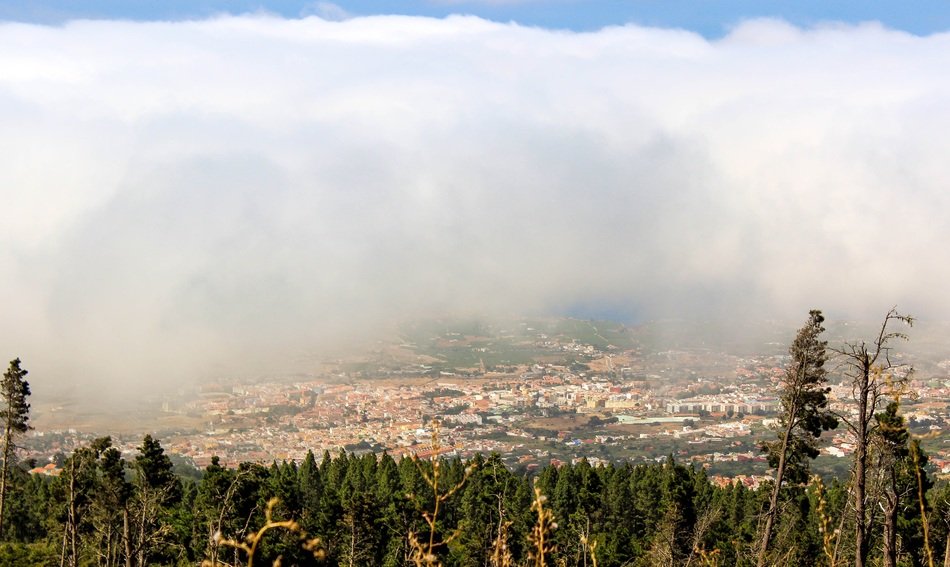 cloud cover over the city