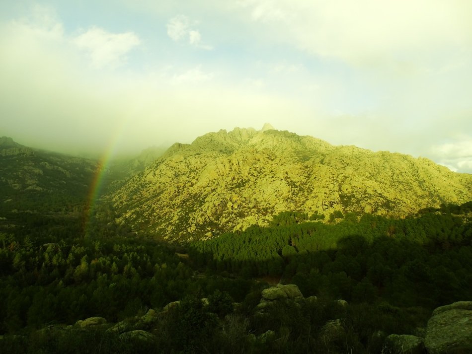 rainbow in la pedriza mountain