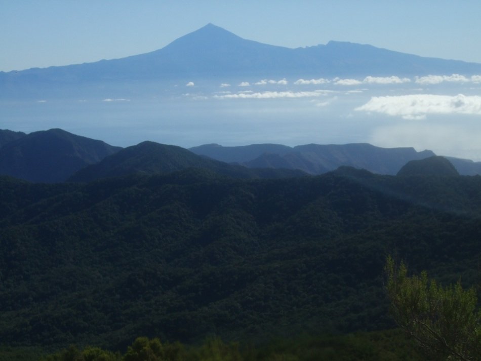 beautiful mountain landscape and clouds on the horizon