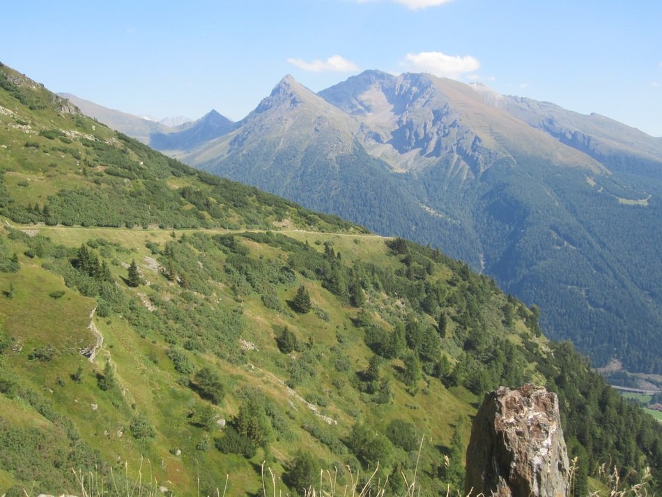 green mountains in Italy in the summer