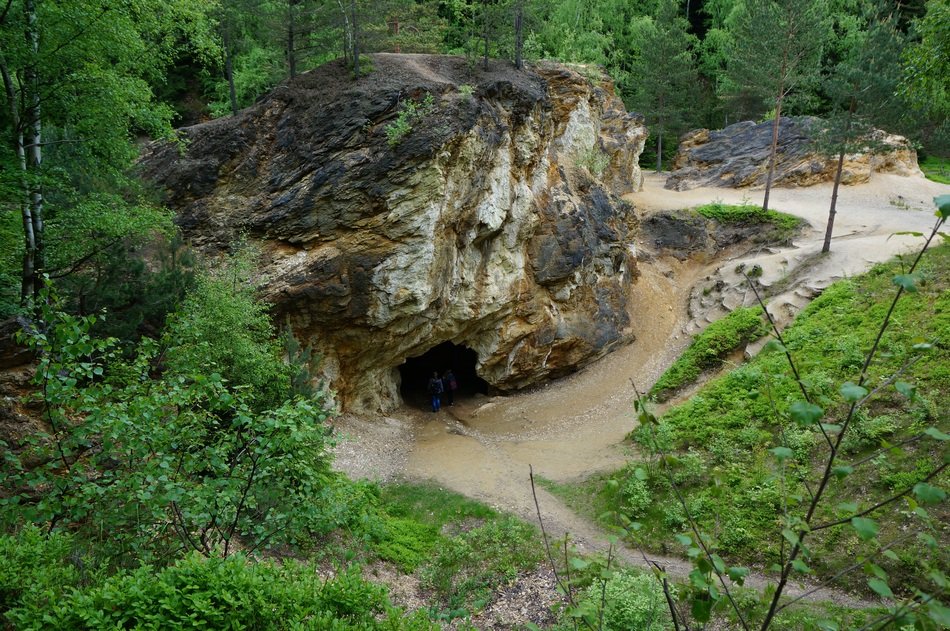 Rock cave in the forest