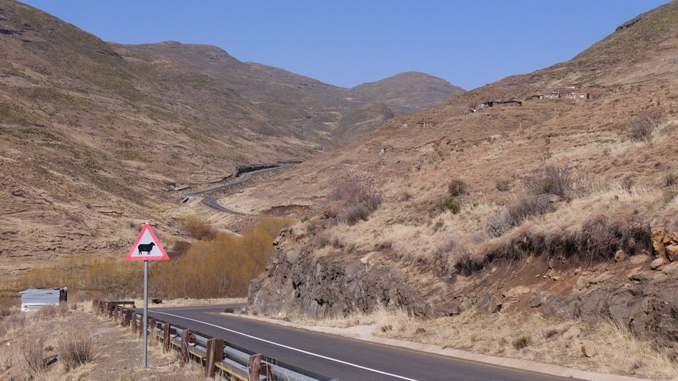 road in the mountains of Lesotho