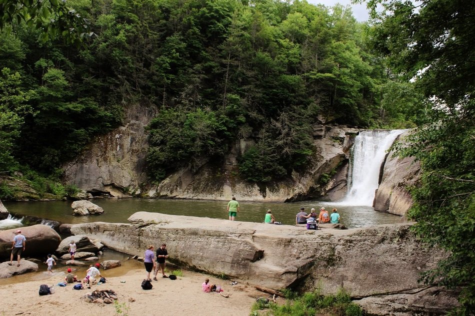 natural pool near the waterfall