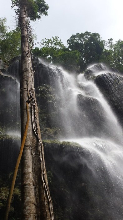 Landscape of the waterfall in park