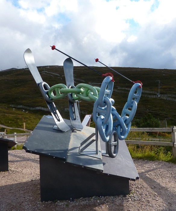 sculpture of a skier in scotland