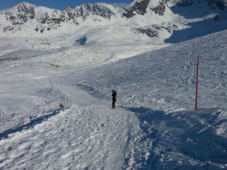 A lonely man near the descent in the Tatras
