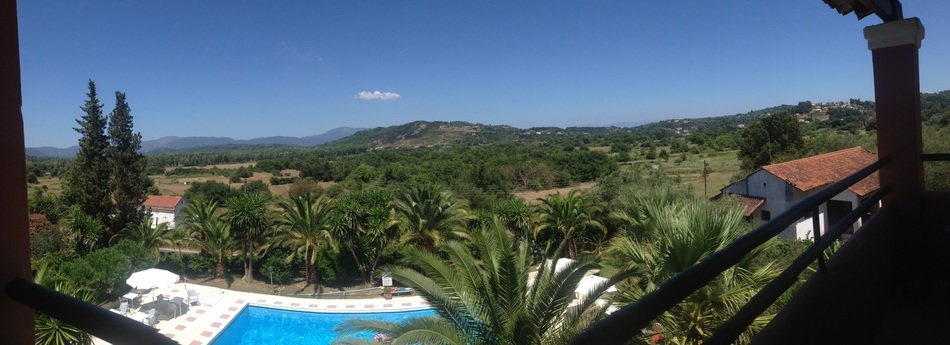aerial view of hotel in Corfu